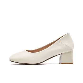 EXULL Q Chunky Heel High Heels 5CM Women's Beige