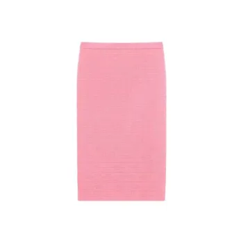 GIVENCHY Solid Color High-Rise Straight Fit Mid-Length Skirt Women's Pink