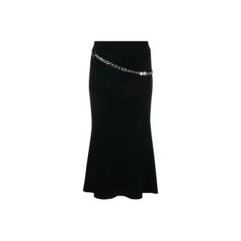 Paco Rabanne Chain detail Ribbed knit Skirt