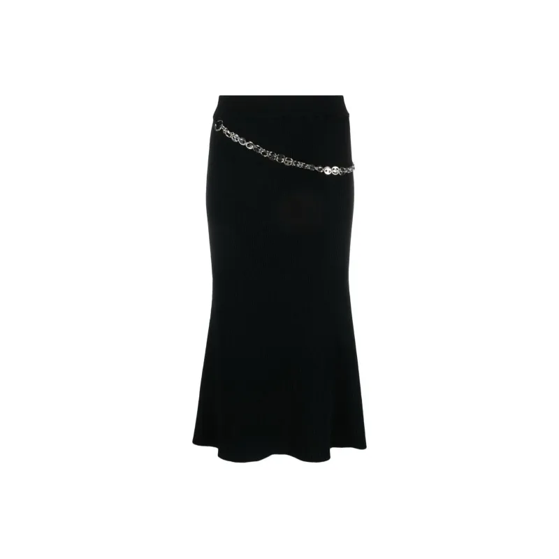 Paco Rabanne Chain detail Ribbed knit Skirt-0