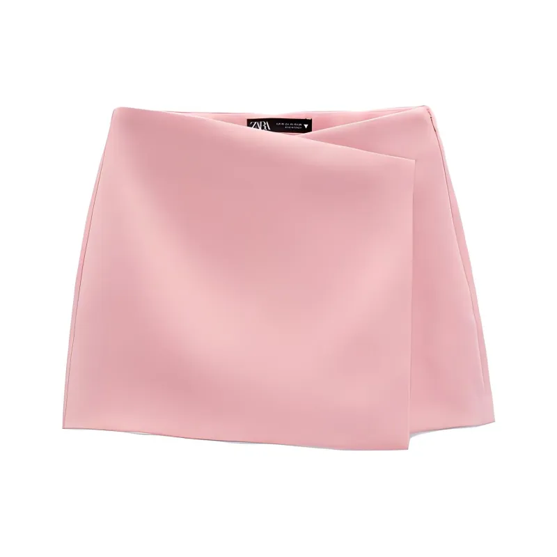 ZARA Casual Short Skirts Women's Light Pink Red-0