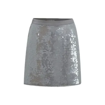 Little Pull Casual Short Skirts Women's Silver Gray