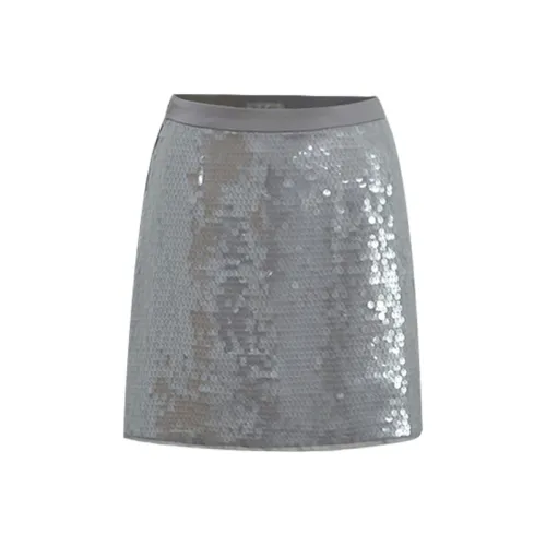 Little Pull Casual Short Skirts Women's Silver Gray