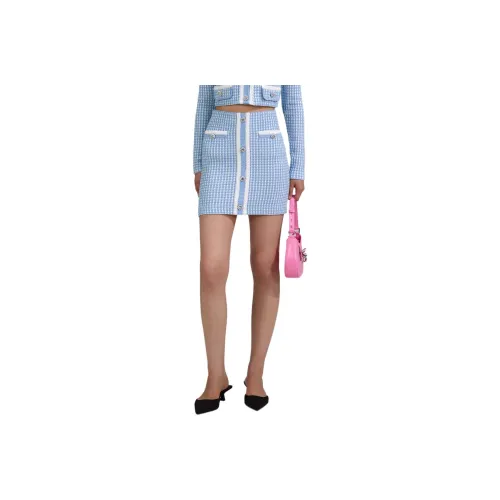 Self portrait Casual Short Skirts Women's Misty Blue