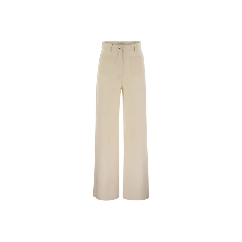 WEEKEND MaxMara Logo Patch Wide Leg Jeans-0