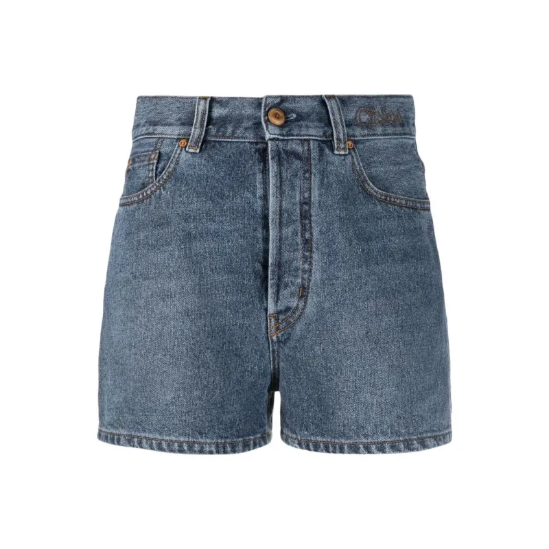 Chloé High-waisted Denim Shorts-0