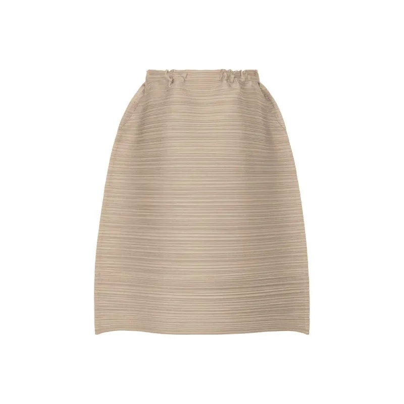 PLEATS PLEASE ISSEY MIYAKE SS23 Casual Long Skirts Women's Khaki-0