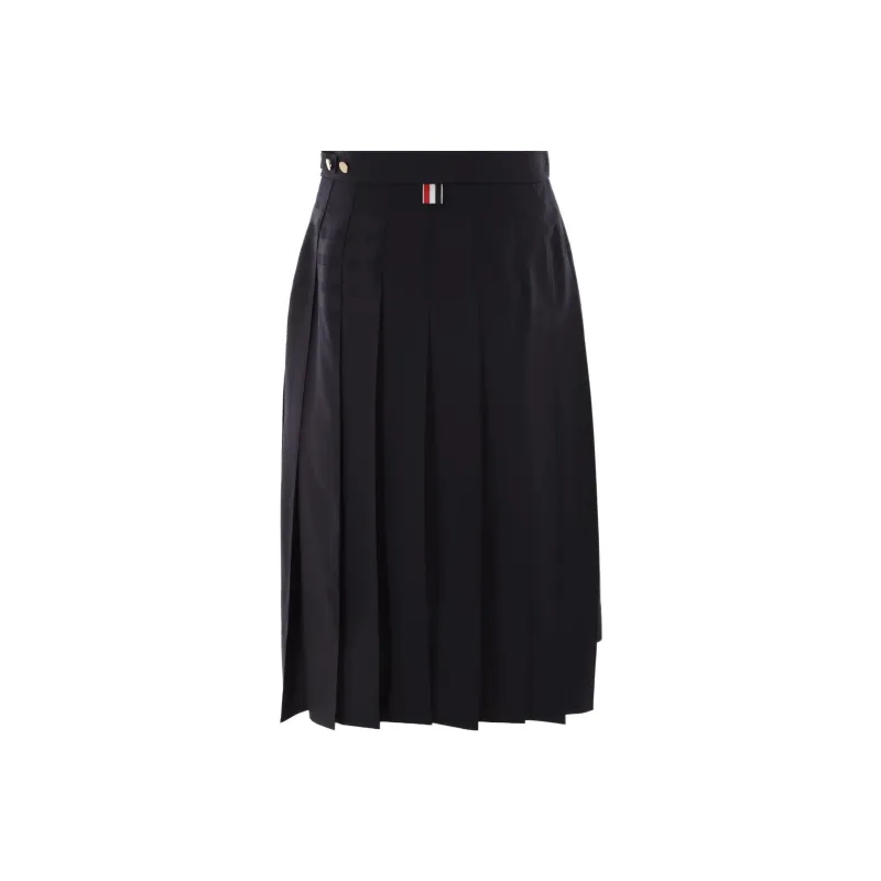 THOM BROWNE Mid length Pleated Skirt-0