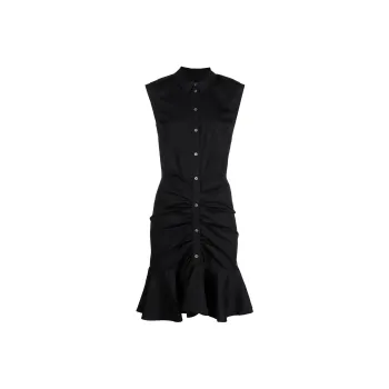 Veronica Beard Ruched Shirt Dress