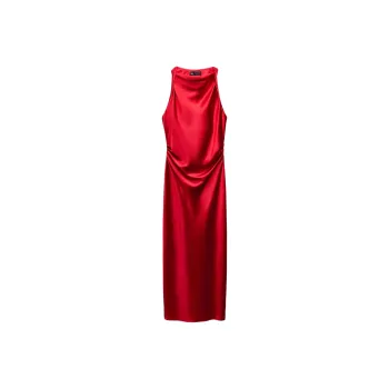 ZARA Sleeveless Dress Women's Bright Red