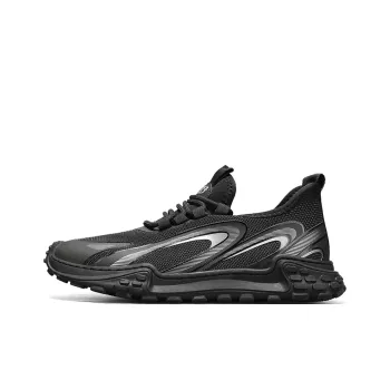 SUPEREDGE Cushioning And Breathable Low Top Casual Shoes Men's Black