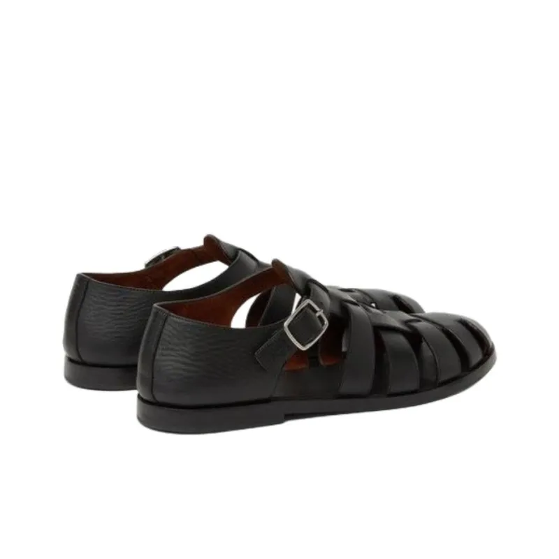 Loro Piana Maxime Walk Roman Sandals Men's Black-2