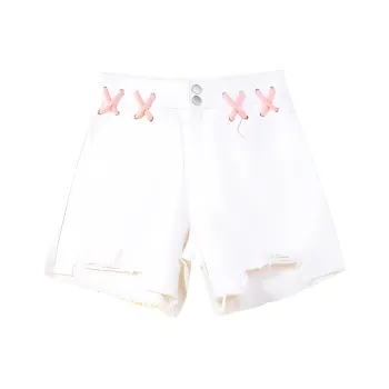 B.Duck Denim Shorts Women's White