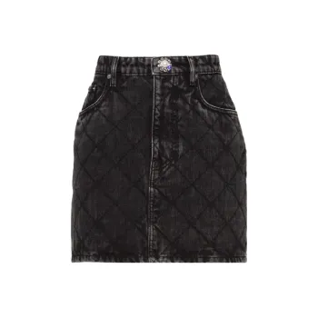 MIU MIU Denim Short Skirts Women's Black