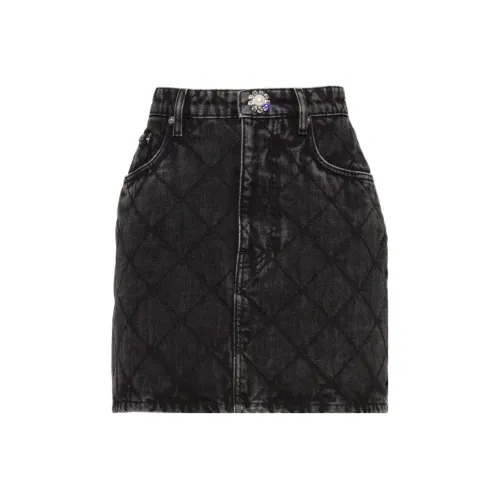 MIU MIU Denim Short Skirts Women's Black