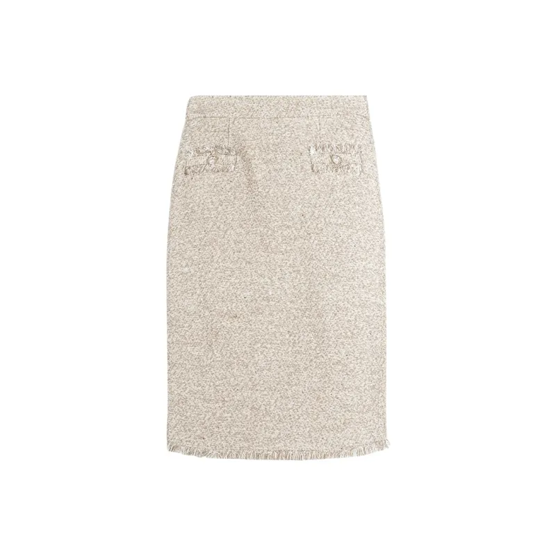 MISSSHINE Casual Long Skirts Women's Champagne-0