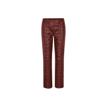 Saks Potts Leather Pants Women's Burgundy