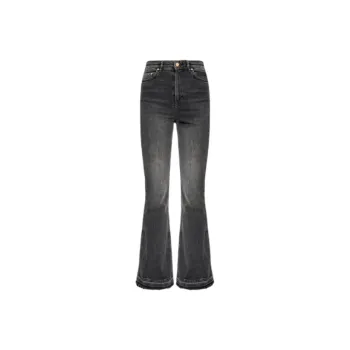 GANNI Logo patch High waist Flared Jeans
