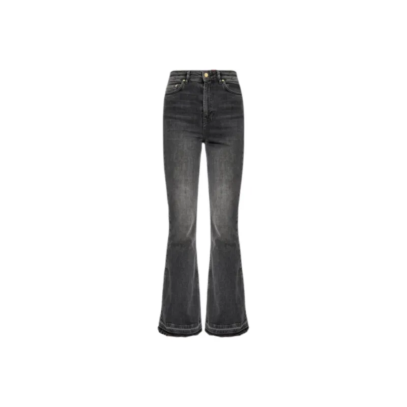 GANNI Logo patch High waist Flared Jeans-0