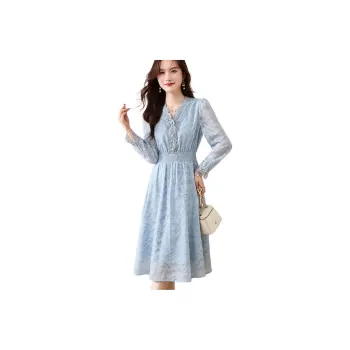 Like The Age Of Water Long Sleeved Dresses Women's Blue