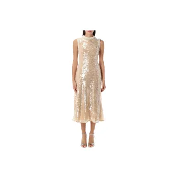 Self portrait Sequin Embellished Trim Midi Dress