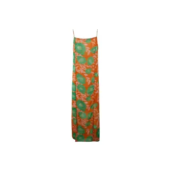 GANNI Side Slit Floral-Printed Slip Dress
