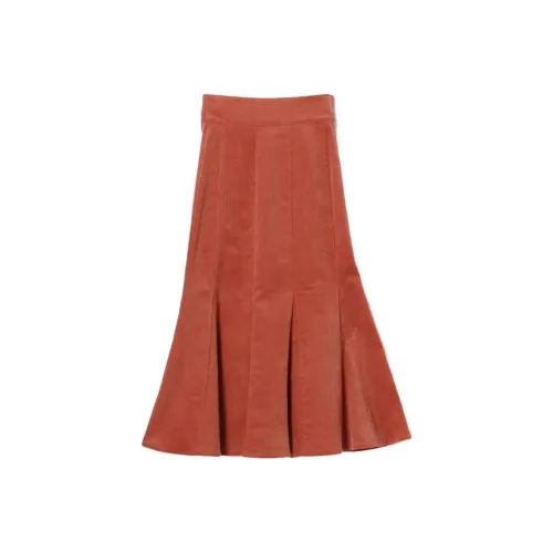 Beams Casual Long Skirts Women's Brick Red