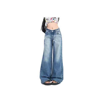 Menglaini Jeans Women's Vintage Blue