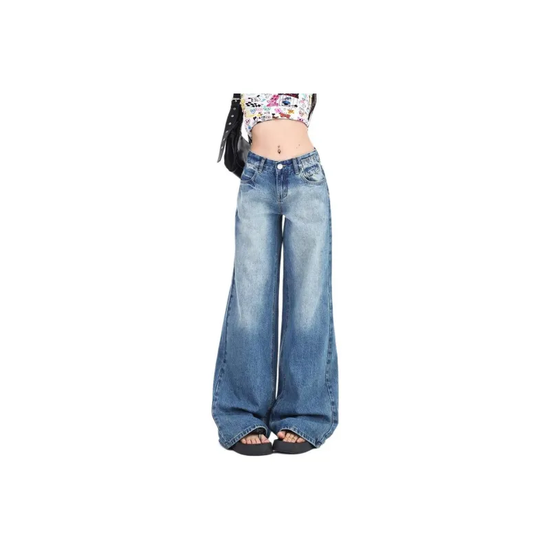 Menglaini Jeans Women's Vintage Blue-0