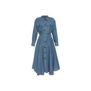 Bottega Veneta Flared Denim Shirt Dress