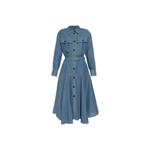 Bottega Veneta Flared Denim Shirt Dress
