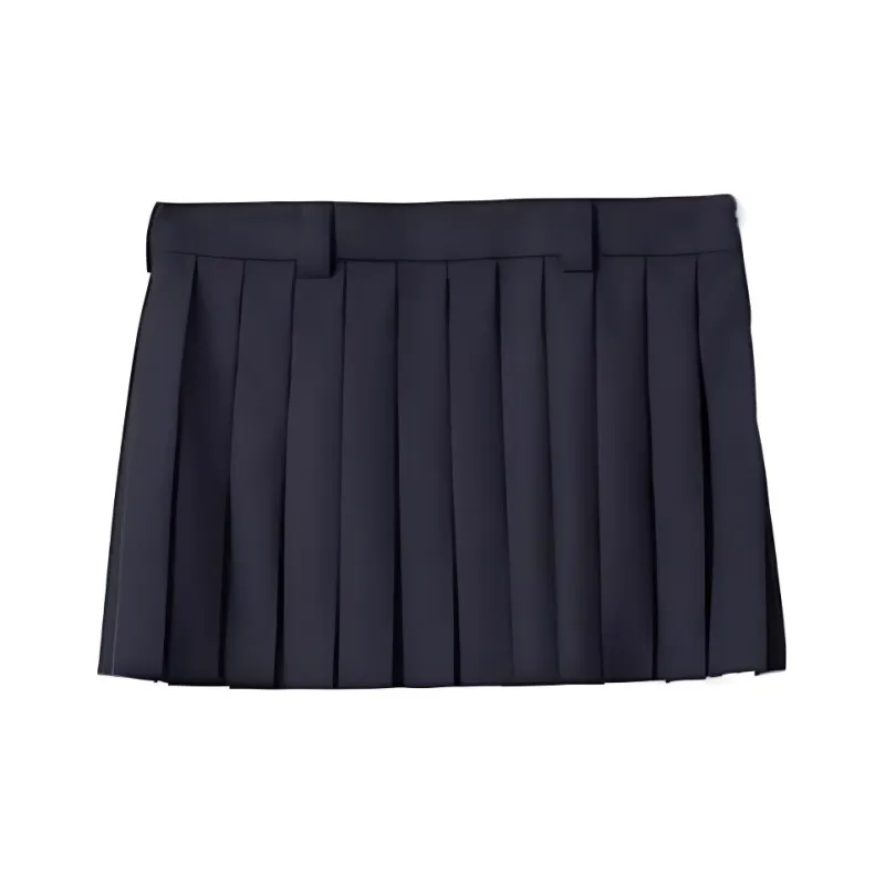 MIU MIU Logo Patch Pleated Mini Skirt-0