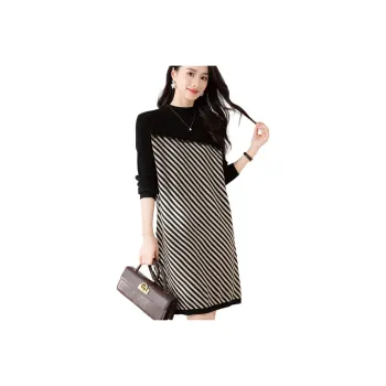 X MOOM Long Sleeved Dress Women's Black