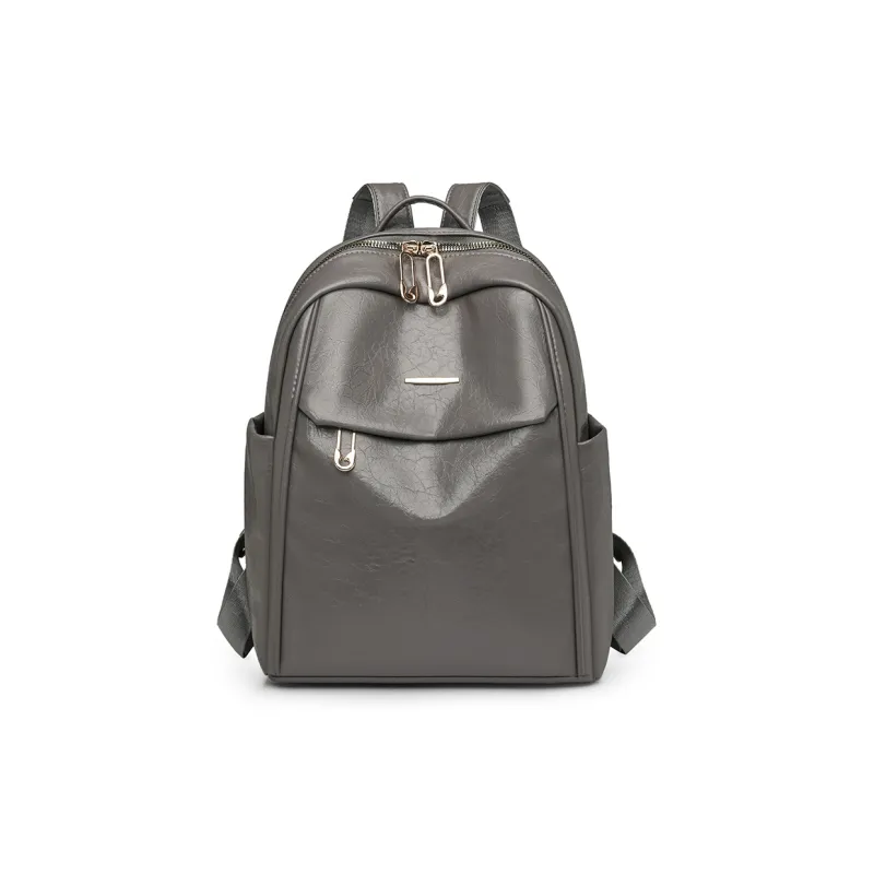 Single Warehouse PU Backpack Regular Women's Blue/Brown/Gray/Black-7