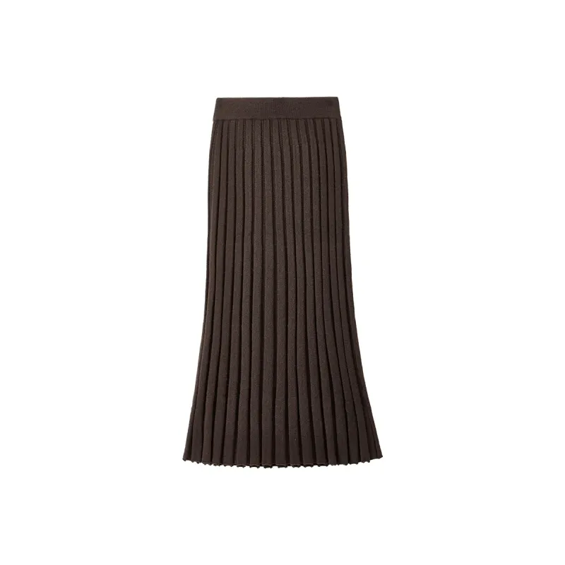 SENTUBILA Casual Long Skirts Women's Tea Brown-0