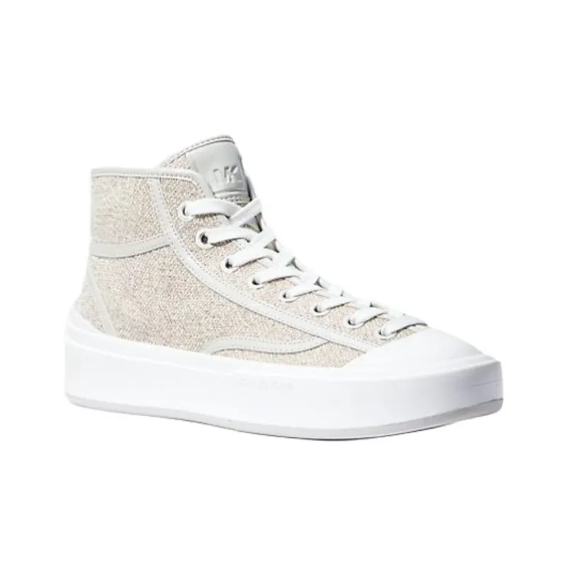 MICHAEL KORS Jude High Top Canvas Shoes Women's Beige-2
