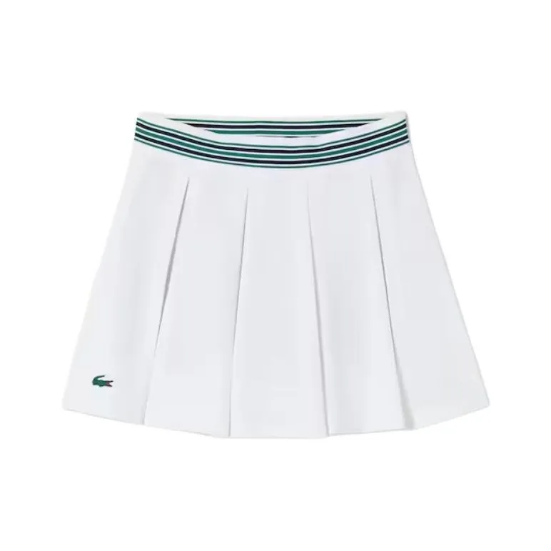 LACOSTE Casual Short Skirts Women's White Green-0