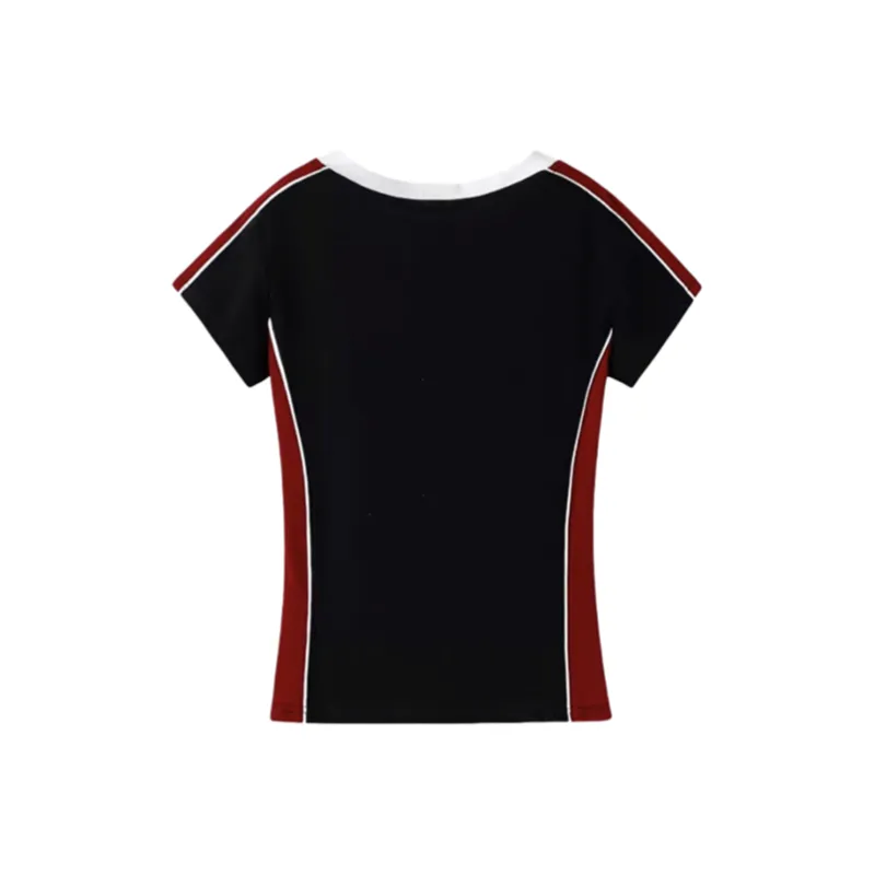 Manekniv T Shirts Women's Black & Red-1