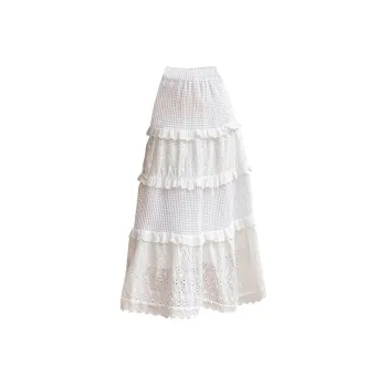 Hao Zhilang Casual Long Skirts Women's White