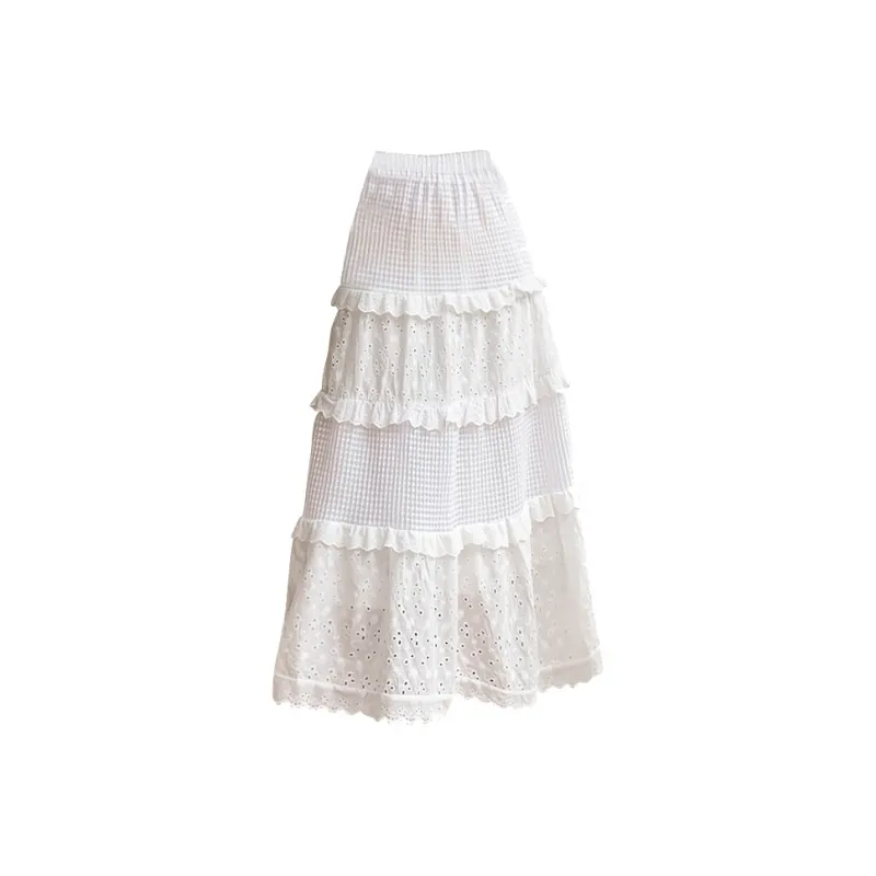 Hao Zhilang Casual Long Skirt Women's White-0