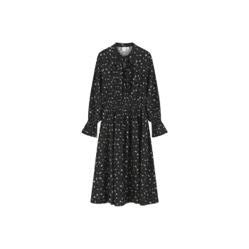 GAP Long-Sleeved Dresses Women's Black Floral