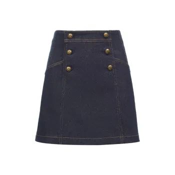 ONLY Denim Short Skirts Women's 810 Washed Denim Blue 810JEANS BLUE