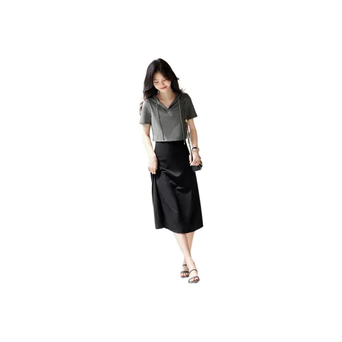 XWI Two Piece Skirt Sets Women's Gray