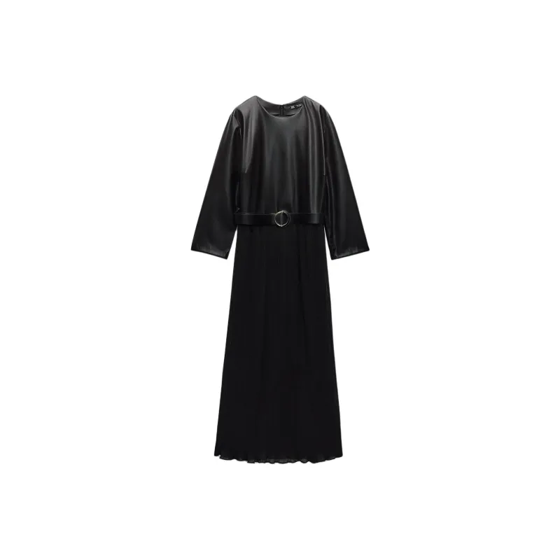ZARA Long-Sleeved Dresses Women's Black-0