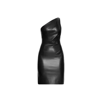 DSQUARED 2 One Shoulder Leather Mini Dress