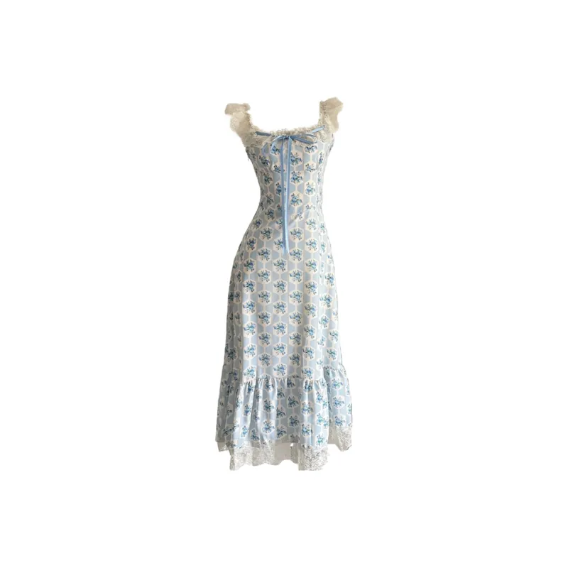 AURORA MUSE Slip Dress Women's Blue-0