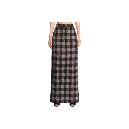 Alessandra Rich Checked Wool-blend Maxi Skirt