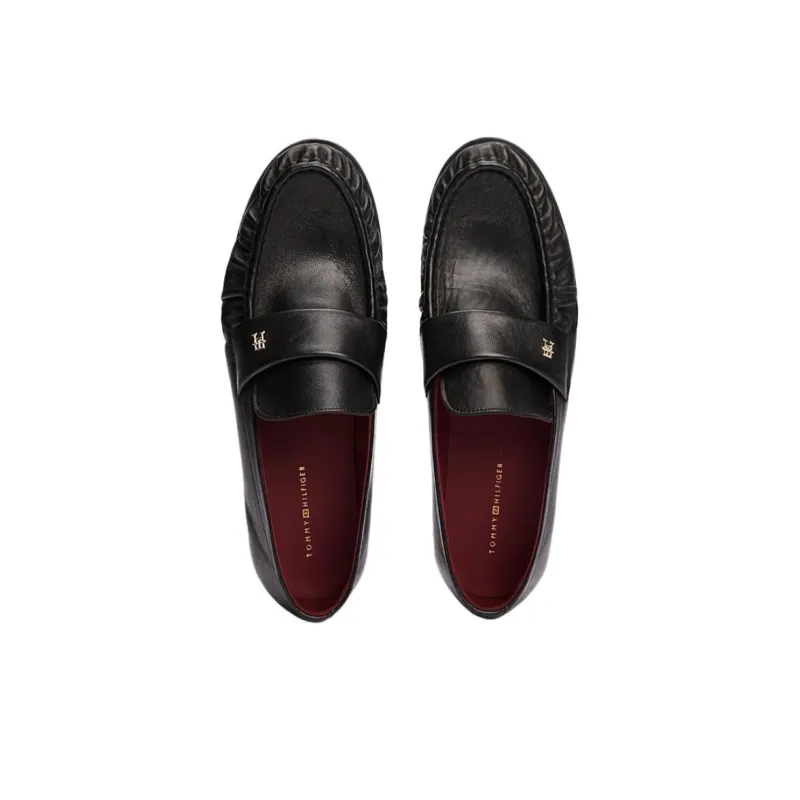 Tommy Hilfiger TH Monogram Loafers 2.6cm Women's Black-3