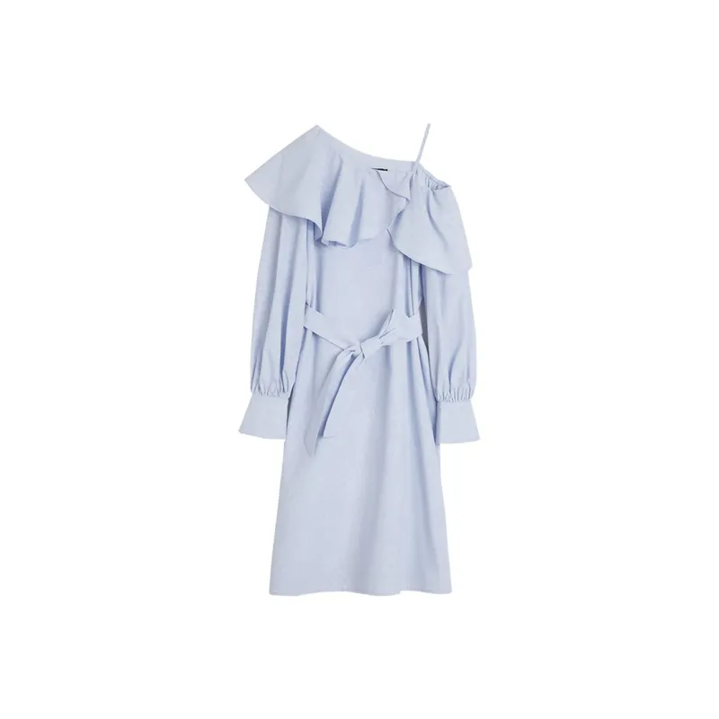 ELLE Long Sleeved Dresses Women's White-2