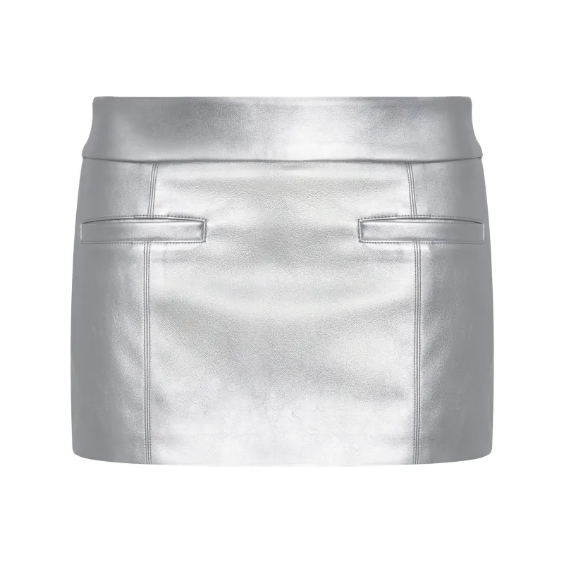 ANN ANDELMAN Leather Short Skirts Women's Black-3